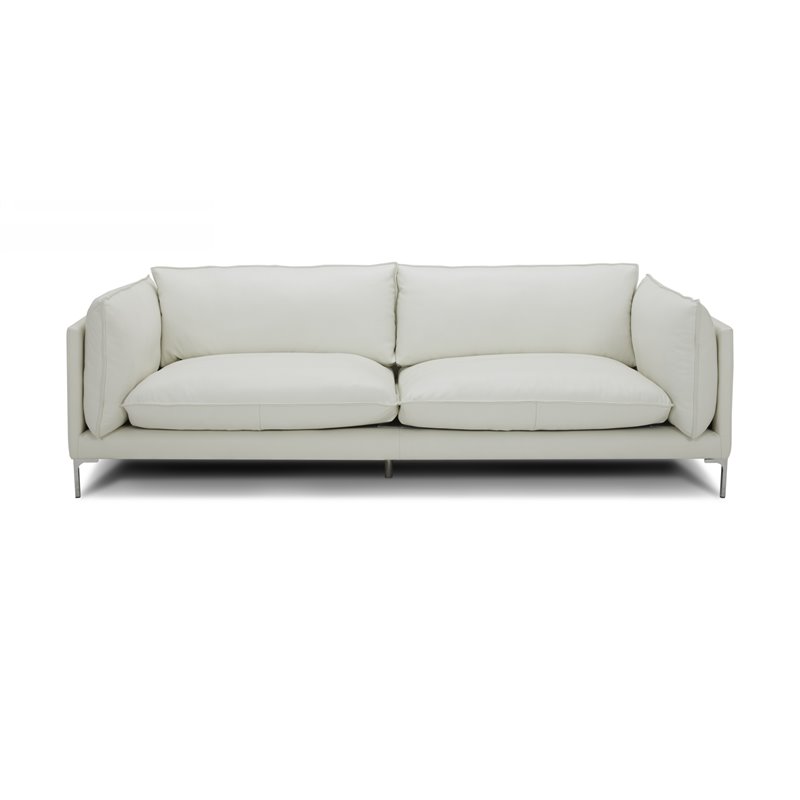 Divani Casa Harvest Modern L-Grade Leather Upholstered Sofa in White