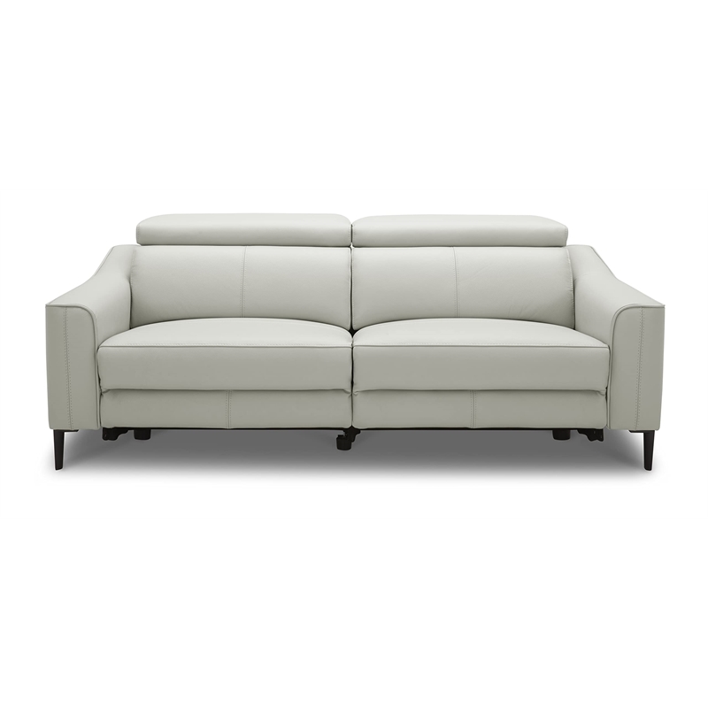 Divani Casa Eden Modern Leather Upholstered Sofa Set w/ USB Port in Gray