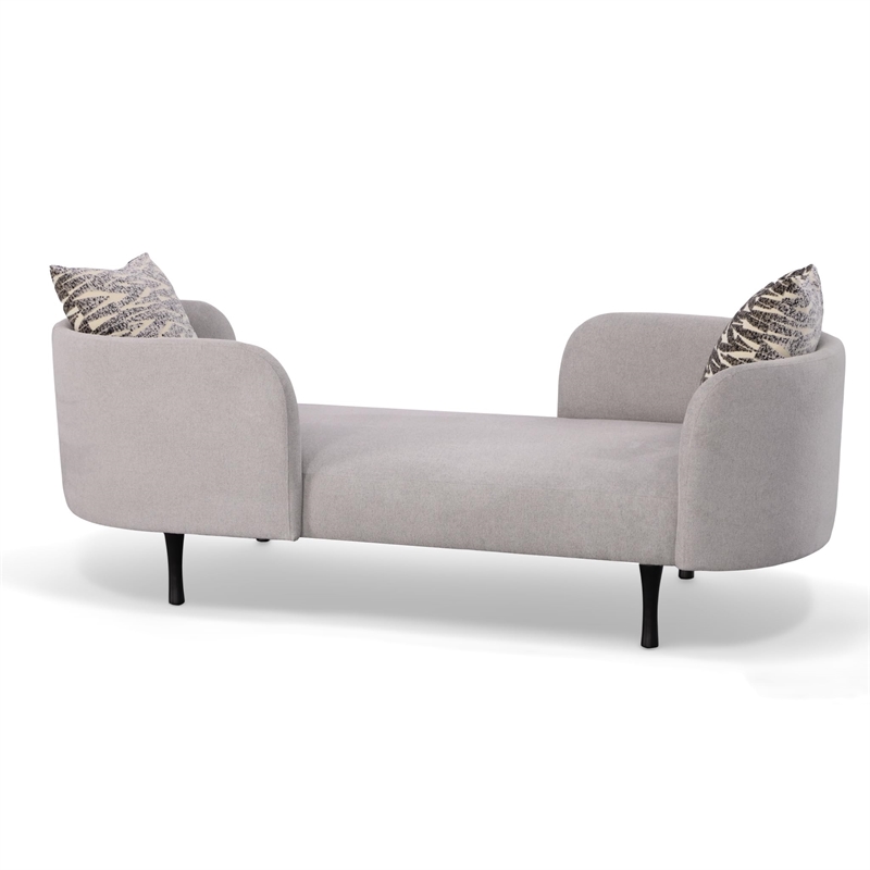 Divani Casa Jamie Removable Cushion Fabric Upholstered Seater Chaise in Gray