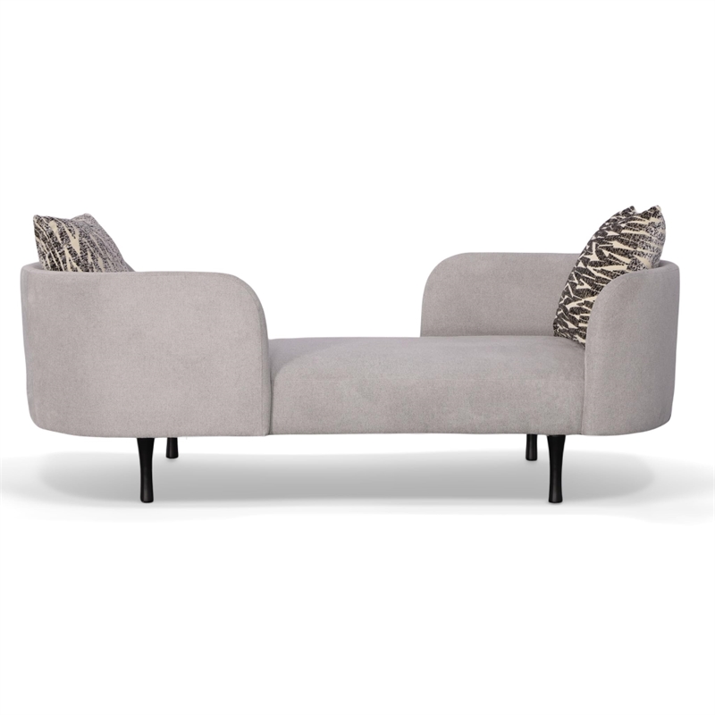 Divani Casa Jamie Removable Cushion Fabric Upholstered Seater Chaise in Gray