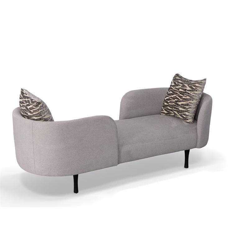 Divani Casa Jamie Removable Cushion Fabric Upholstered Seater Chaise in Gray