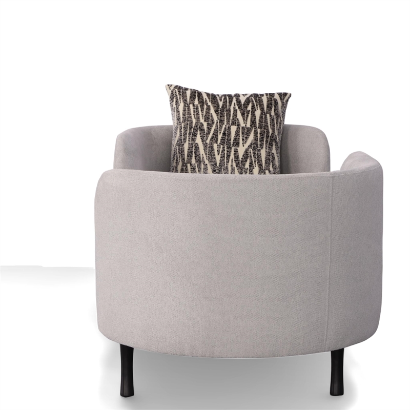 Divani Casa Jamie Removable Cushion Fabric Upholstered Seater Chaise in Gray