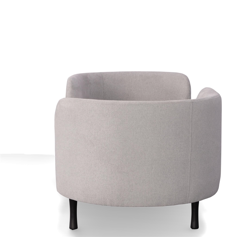 Divani Casa Jamie Removable Cushion Fabric Upholstered Seater Chaise in Gray