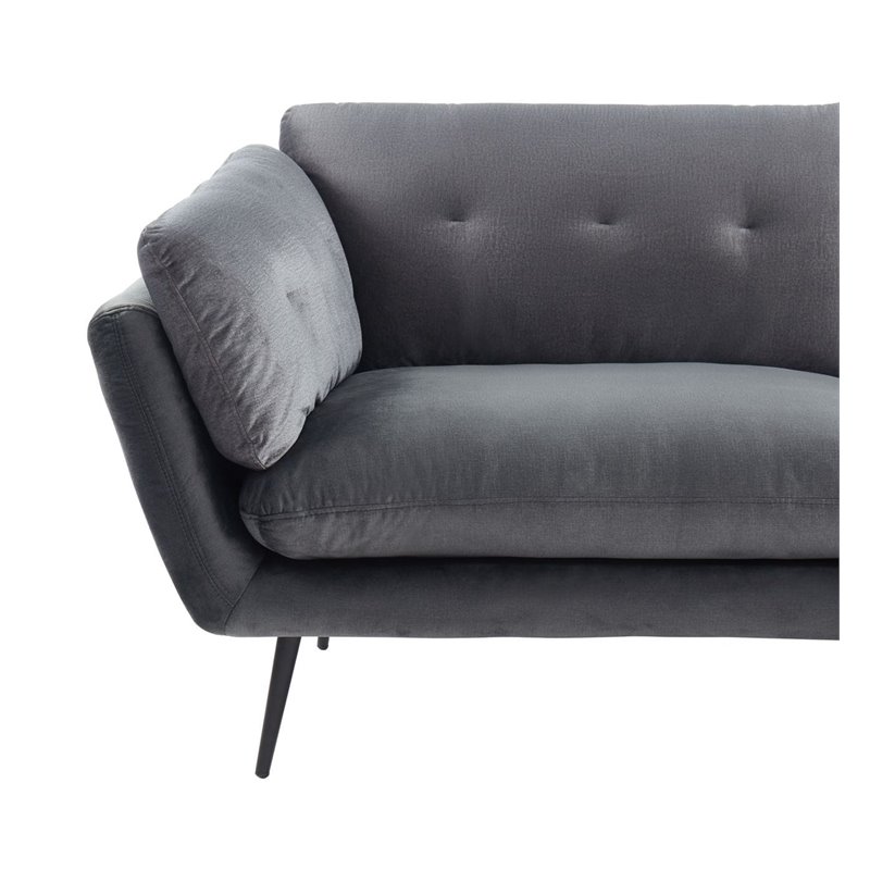 Divani Casa Cody Modern Polyester Fabric & Metal Upholstered Sofa in Dark Gray