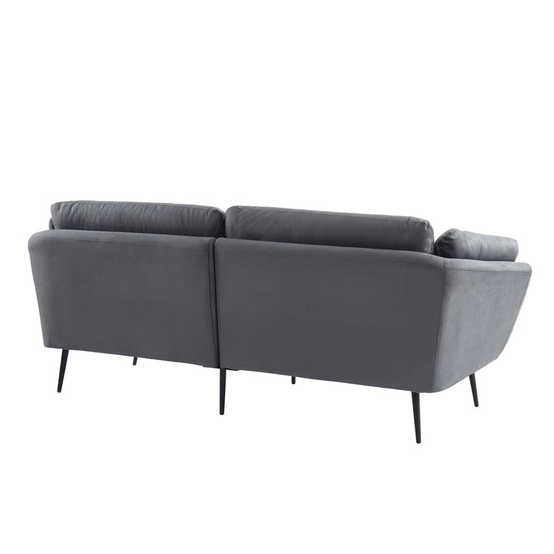 Divani Casa Cody Modern Polyester Fabric & Metal Upholstered Sofa in Gray/Black