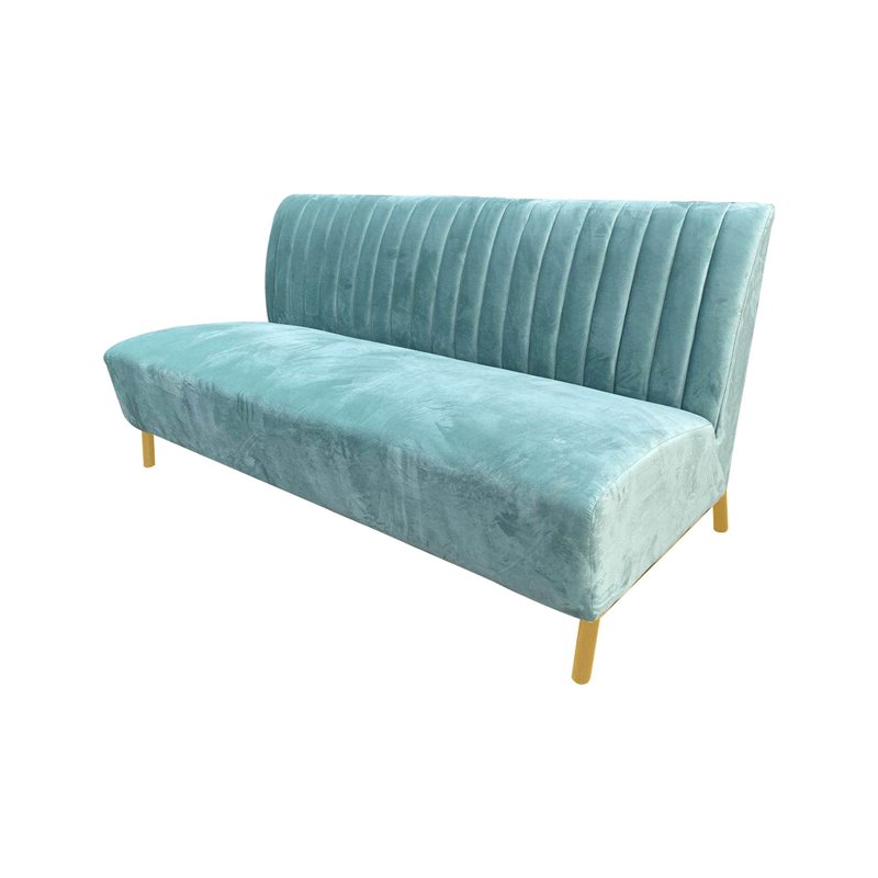 Divani Casa Mosko Modern Fabric & Stainless Steel Sofa in Light Green/Gold