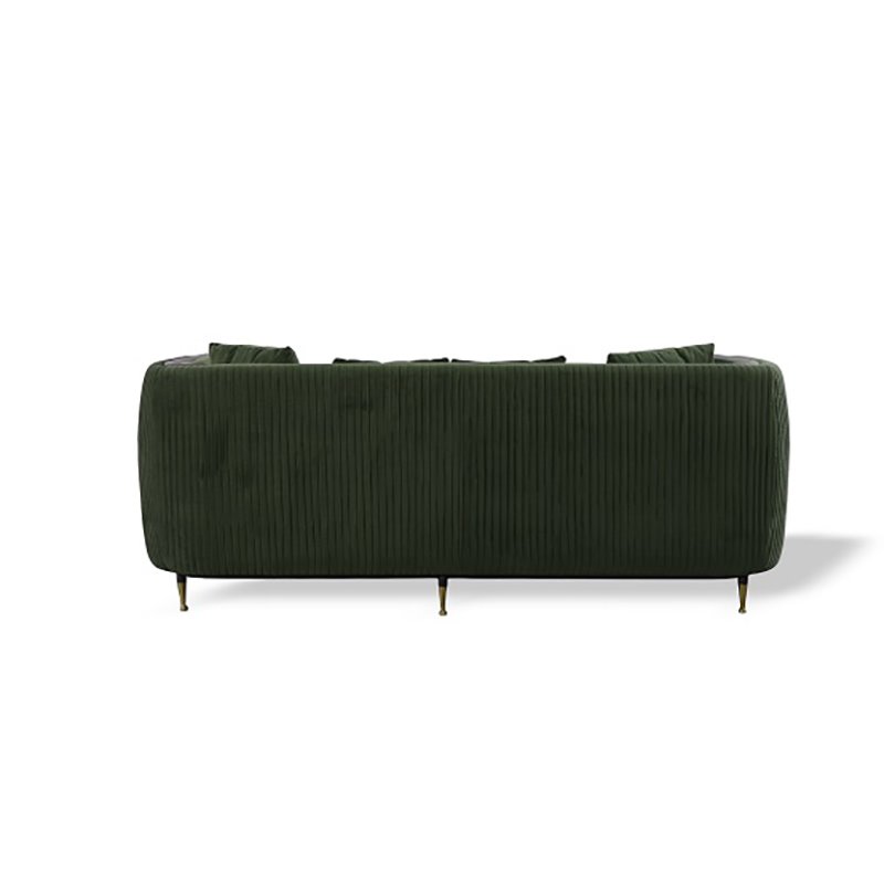Divani Casa Oswego Modern Velvet & Metal Upholstered Sofa in Dark Green
