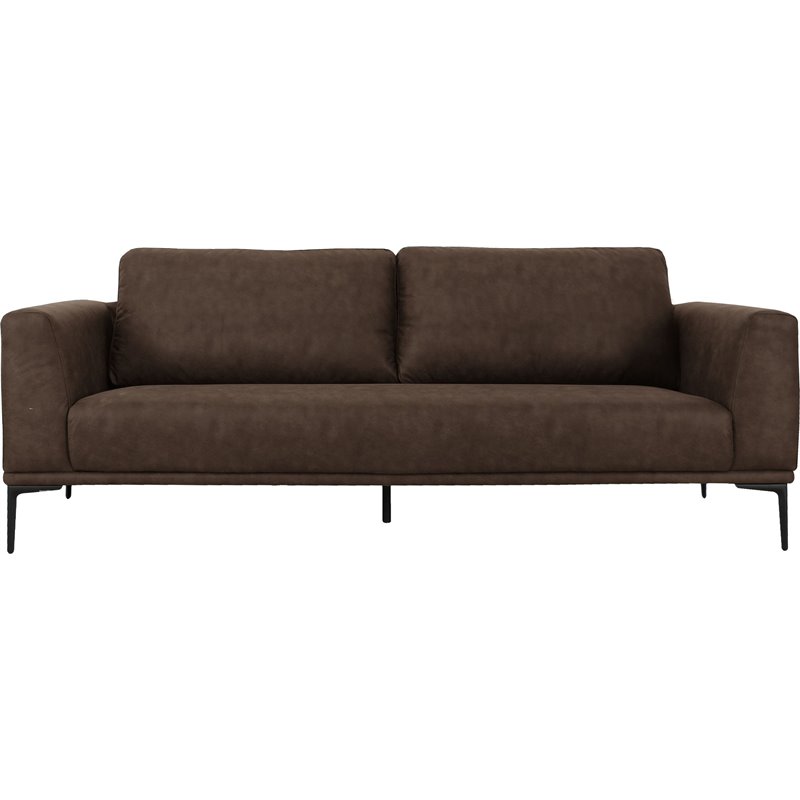 Divani Casa Jada Modern Fabric & Metal Upholstered Loveseat in Brown