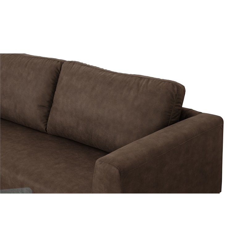 Divani Casa Jada Contemporary Modern Metal & Fabric Upholstered Sofa in Brown