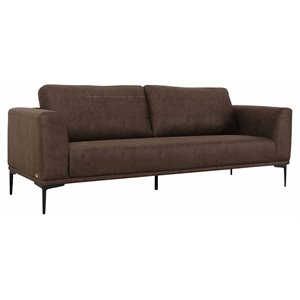 Divani Casa Jada Contemporary Modern Metal & Fabric Upholstered Sofa in Brown