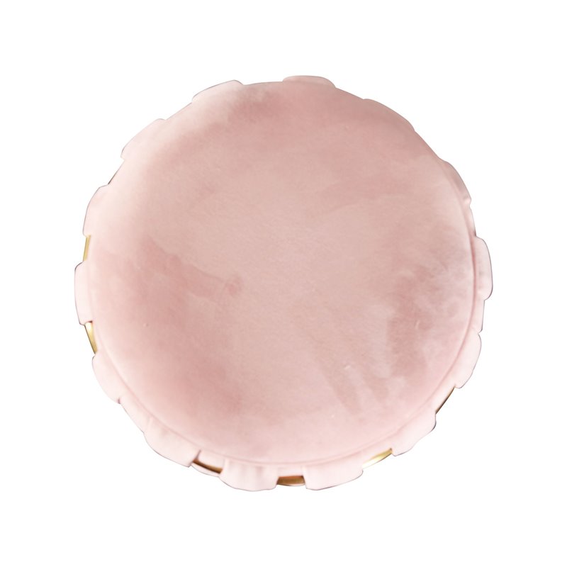 Divani Casa Meeker Velvet and Metal Upholstered Ottoman in Pink/Gold