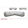 Divani Casa Lloyd Modern Fabric Sectional with Recliners & Console in Gray
