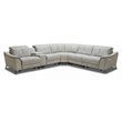 Divani Casa Lloyd Modern Fabric Sectional with Recliners & Console in Gray