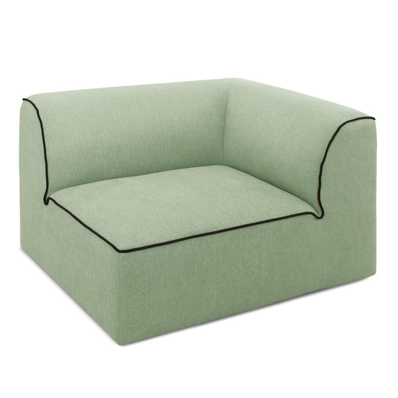 Divani Casa Polo 5-Piece Modern Fabric & Wood Sectional Sofa in Multi-Color