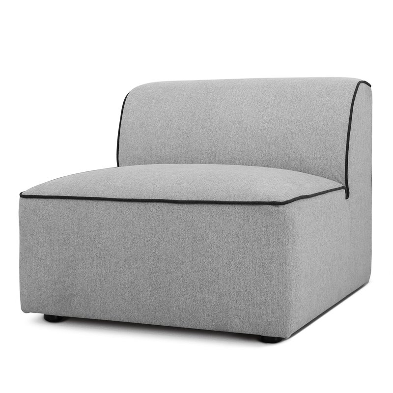 Divani Casa Polo 5-Piece Modern Fabric & Wood Sectional Sofa in Multi-Color