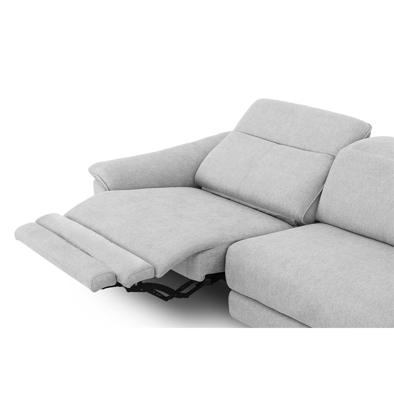 Divani Casa Paul Polyester Fabric Loveseat w/ Electric Recliners in Gray