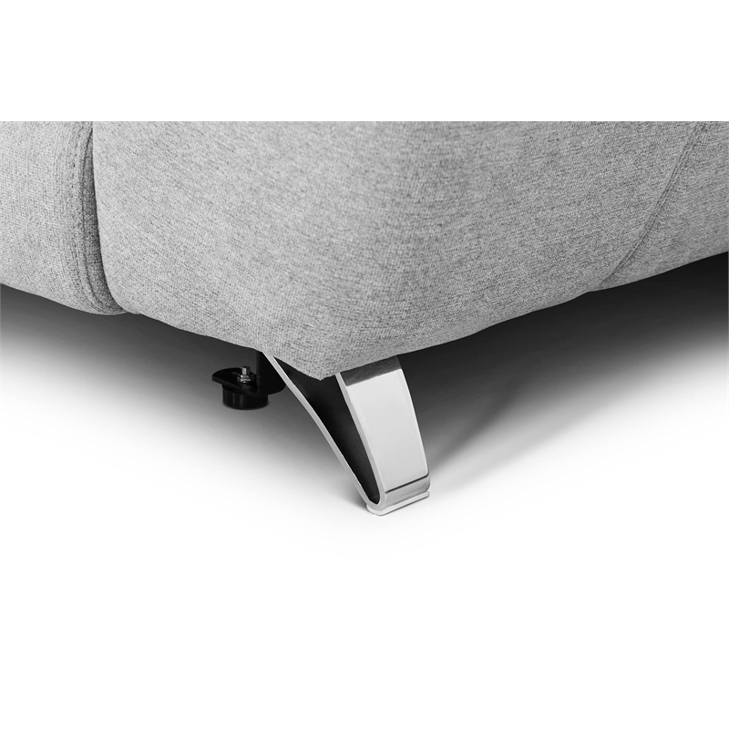 Divani Casa Paul Polyester Fabric Loveseat w/ Electric Recliners in Gray