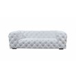 Divani Casa Dexter Transitional Leather Diamond Tufted Upholstered Sofa in White