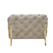 Divani Casa Quincey Transitional Velvet Fabric Diamond Button Sofa in Beige