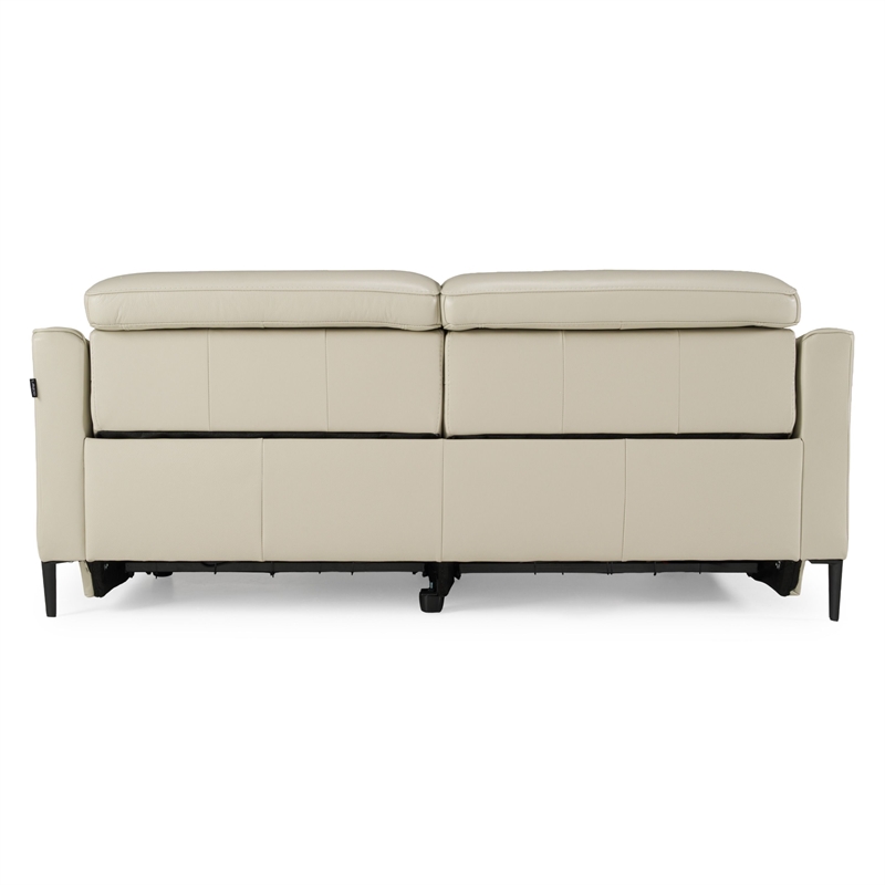 Divani Casa Eden Modern Metal and Leather Upholstered Sofa in Gray