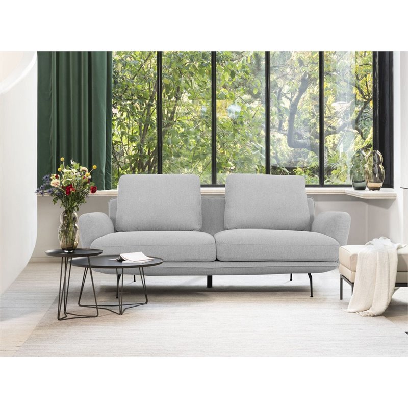 Divani Casa Dolly Modern Polyester Fabric Upholstered Sofa in Light Gray
