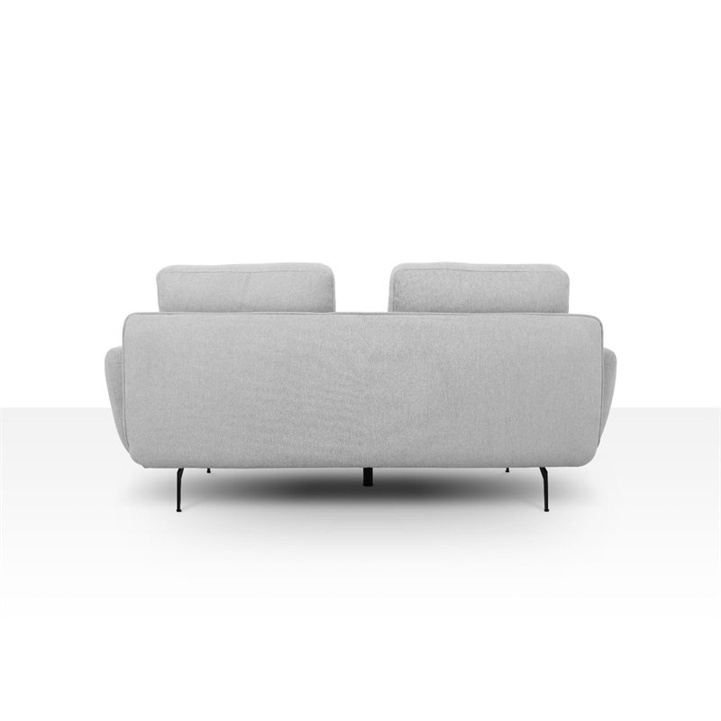 Divani Casa Dolly Modern Polyester Fabric Upholstered Sofa in Light Gray
