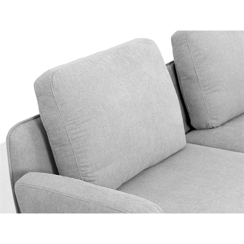 Divani Casa Dolly Modern Polyester Fabric Upholstered Sofa in Light Gray