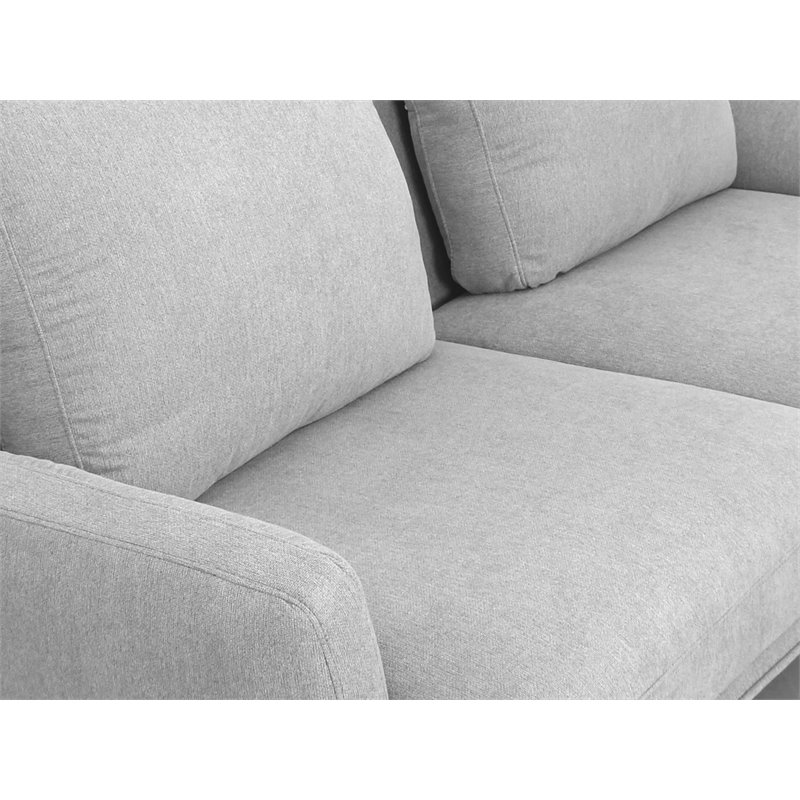 Divani Casa Dolly Modern Polyester Fabric Upholstered Sofa in Light Gray
