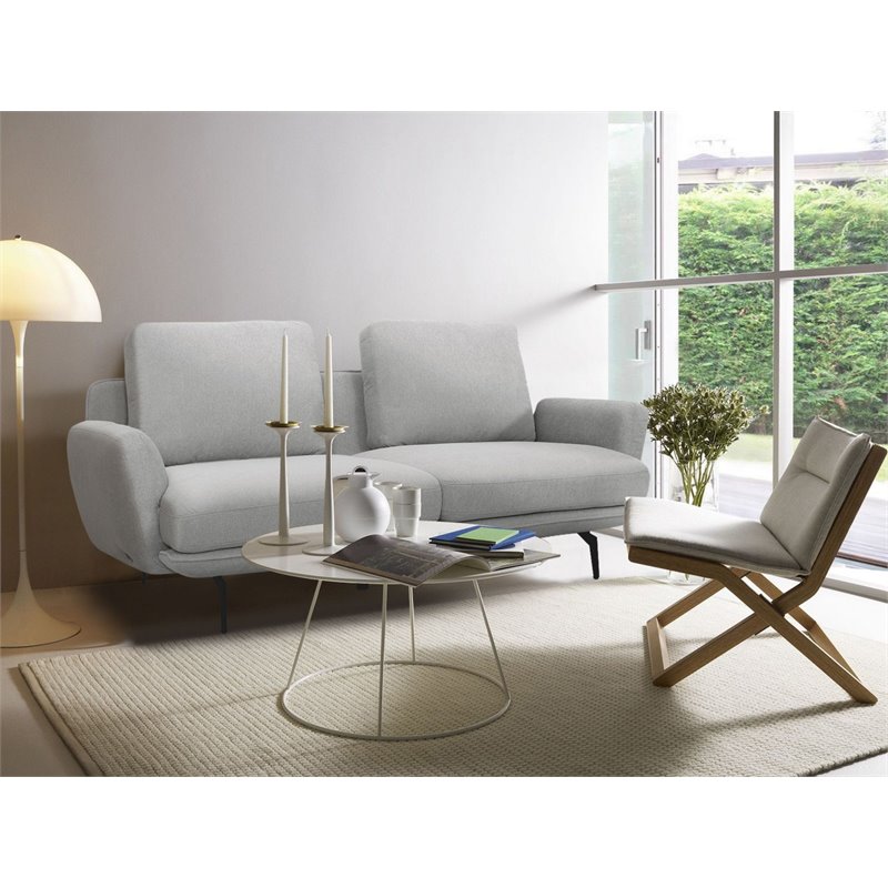 Divani Casa Dolly Modern Polyester Fabric Upholstered Sofa in Light Gray