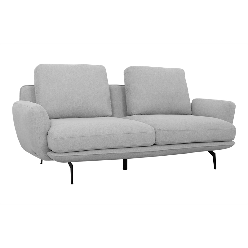 Divani Casa Dolly Modern Polyester Fabric Upholstered Sofa in Light Gray