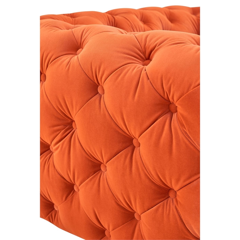 Divani Casa Delilah Modern Fabric Upholstered Loveseat in Orange