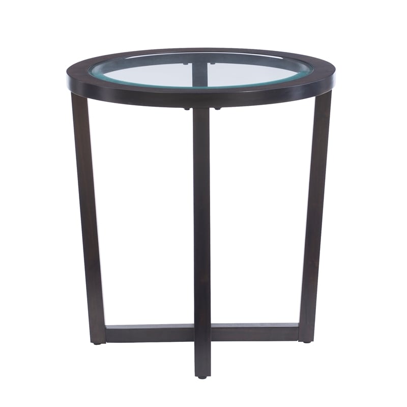 Hoesphere Furniture 3-Piece Wood Coffee & End Table Set with Glass Top in Brown