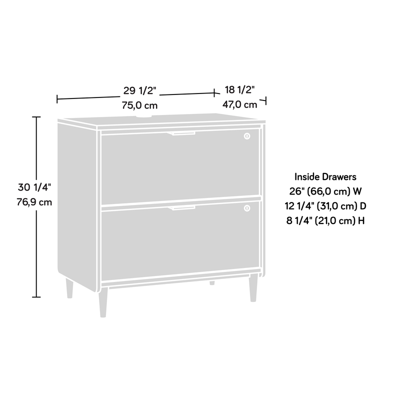 Homesphere Furniture Engineered Wood Lateral File Cabinet in Grand Walnut