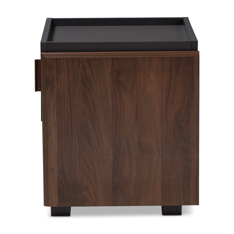 Homesphere Furniture Two-tone 1-Drawer Wood Nightstand in Gray and Walnut