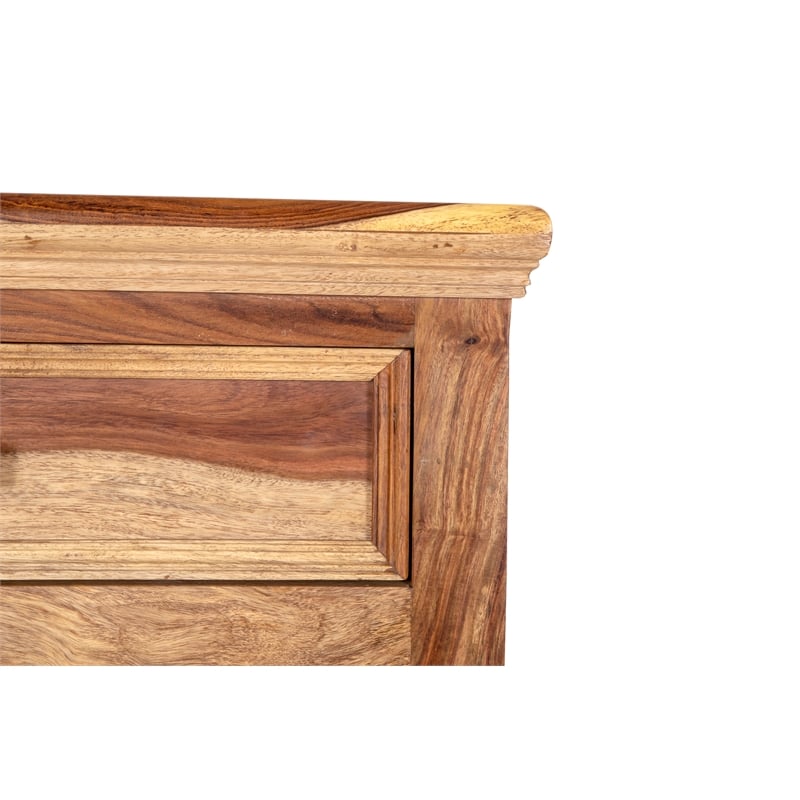 Homesphere Furniture Solid Sheesham Wood Nightstand with Drawer and Door.