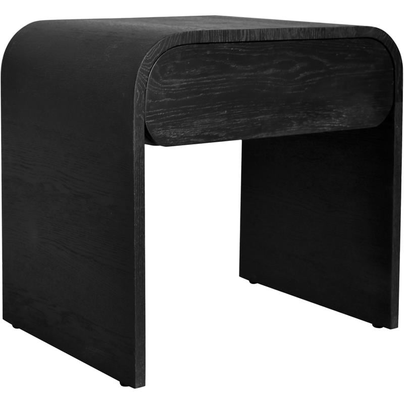 Homesphere Furniture Contemporary Black Finish Oak Night Stand