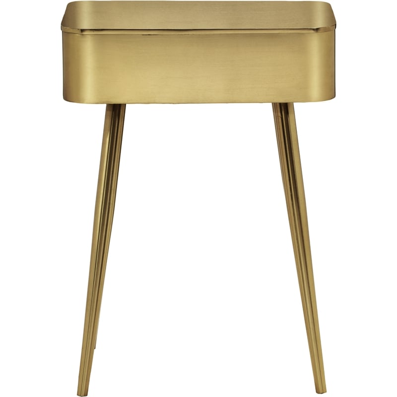 Homesphere Furniture Contemporary Gold Finish Metal Night Stand