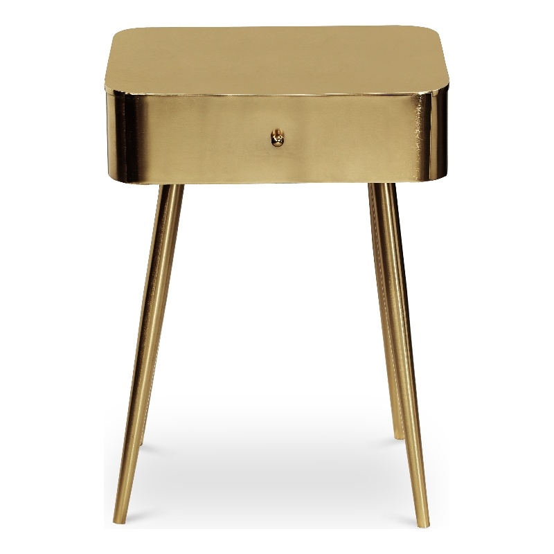 Homesphere Furniture Contemporary Gold Finish Metal Night Stand