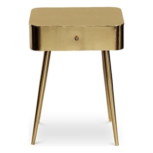 Homesphere Furniture Contemporary Gold Finish Metal Night Stand