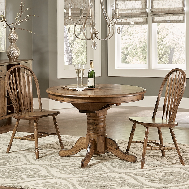 Homesphere Furniture Contemporary Crossing Pedestal Table in Natural