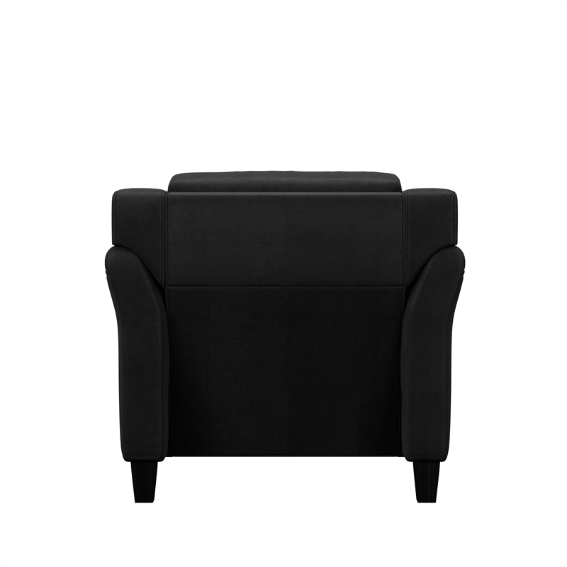 Homesphere Furniture Contemporary Microfiber Chair in Black Finish
