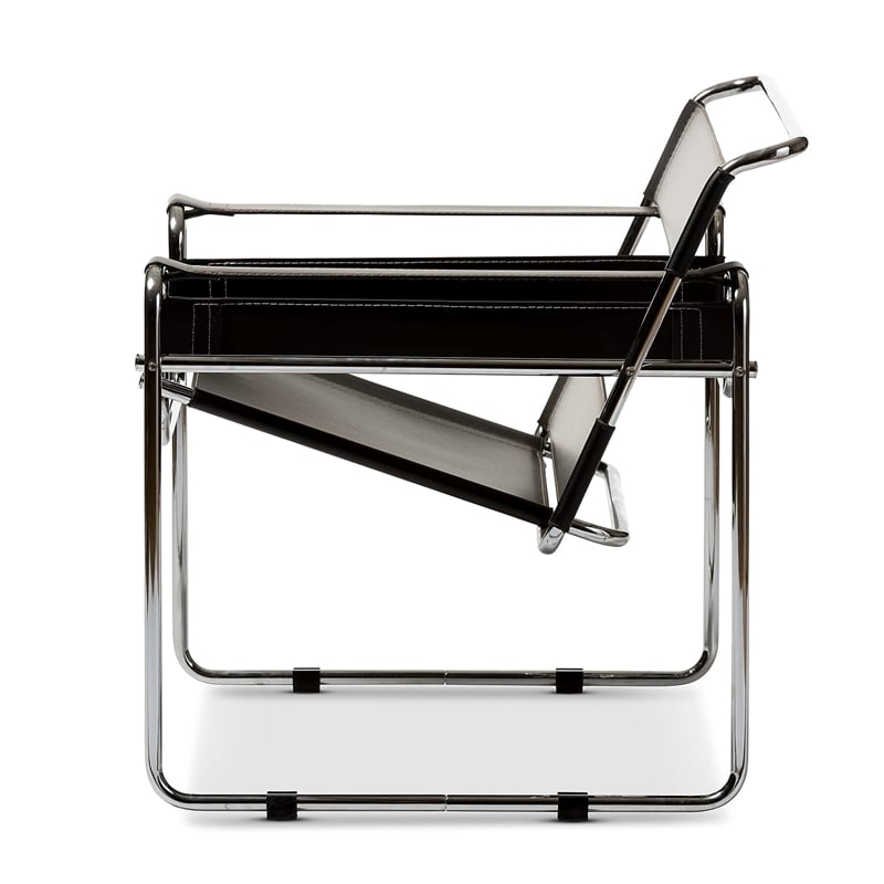 Homesphere Furniture Contemporary Leather Accent Chair in Black