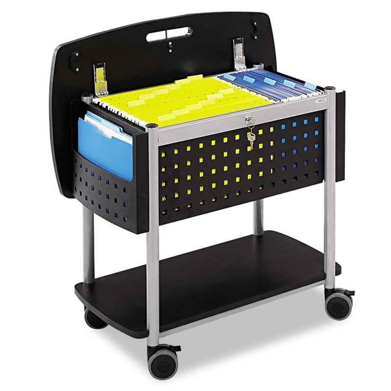 Homesphere Furniture Contemporary Mobile File with Worksurface in Black