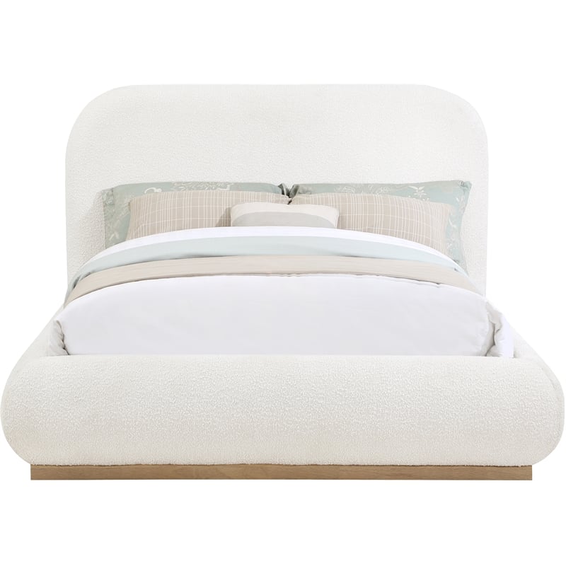 Homesphere Furniture Contemporary Cream Boucle Fabric King Bed