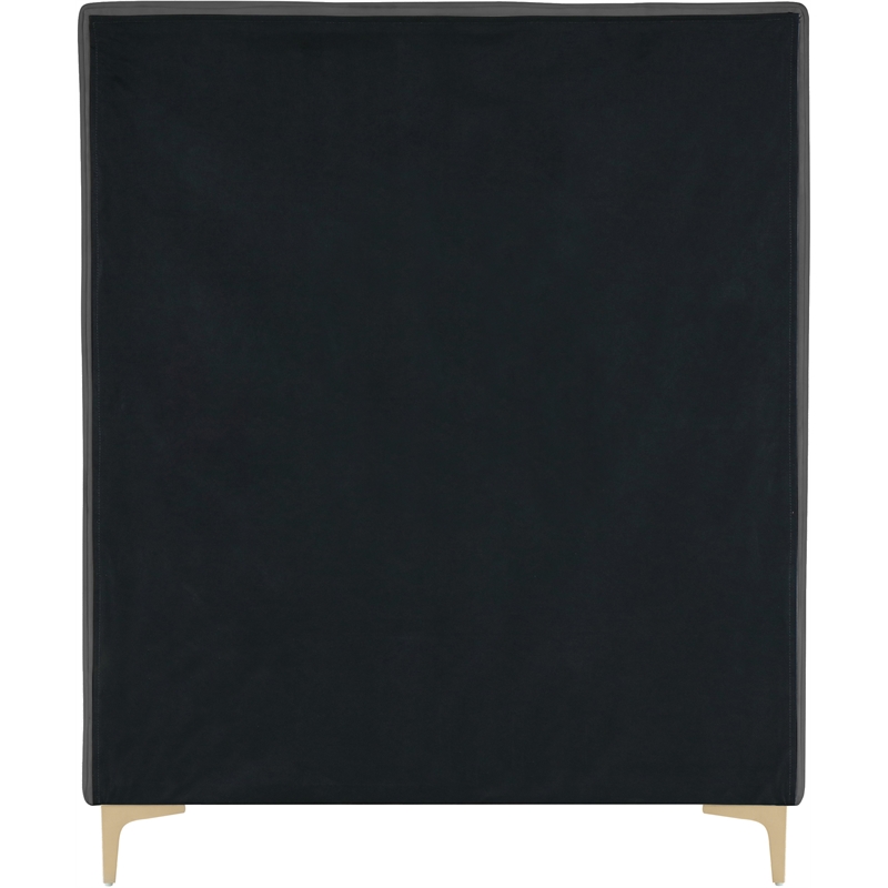 Homesphere Furniture Gray Velvet Twin Bed with Gold and Chrome Legs Included