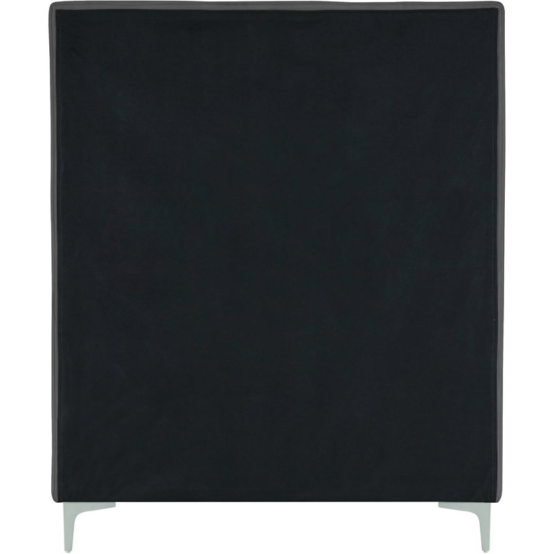 Homesphere Furniture Gray Velvet Twin Bed with Gold and Chrome Legs Included