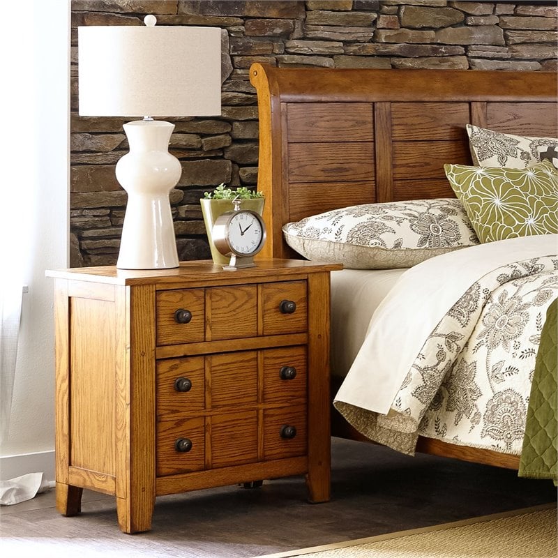 Homesphere Furniture Contemporary Cabin Medium Brown Night Stand