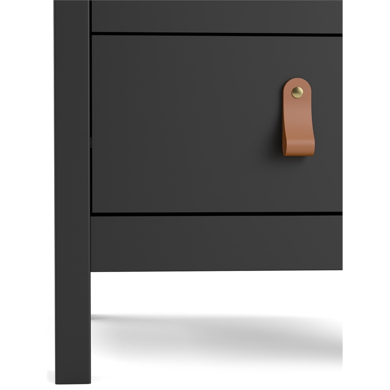 Homesphere Furniture Modern 2 Drawer Nightstand in Black Matte