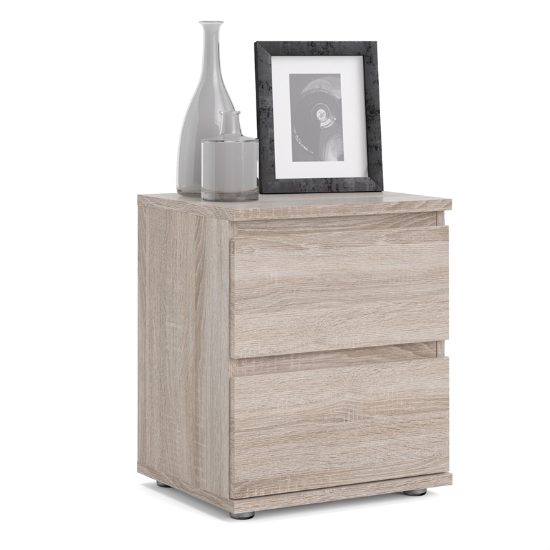 Homesphere Furniture Modern Wood 2 Drawer Nightstand in Truffle