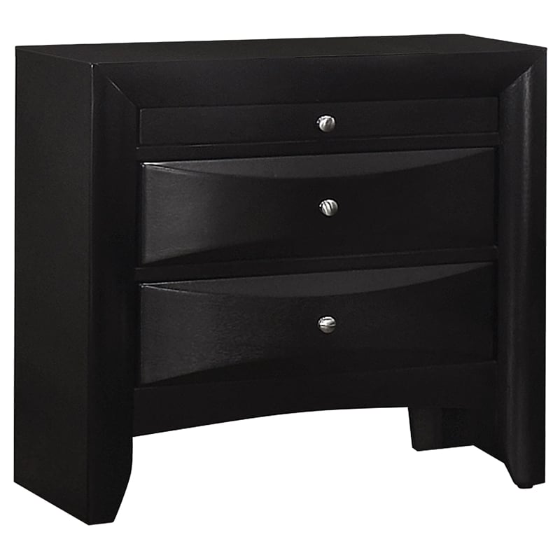 Homesphere Furniture Transitional 2-Drawer Wood Nightstand with Tray in Black